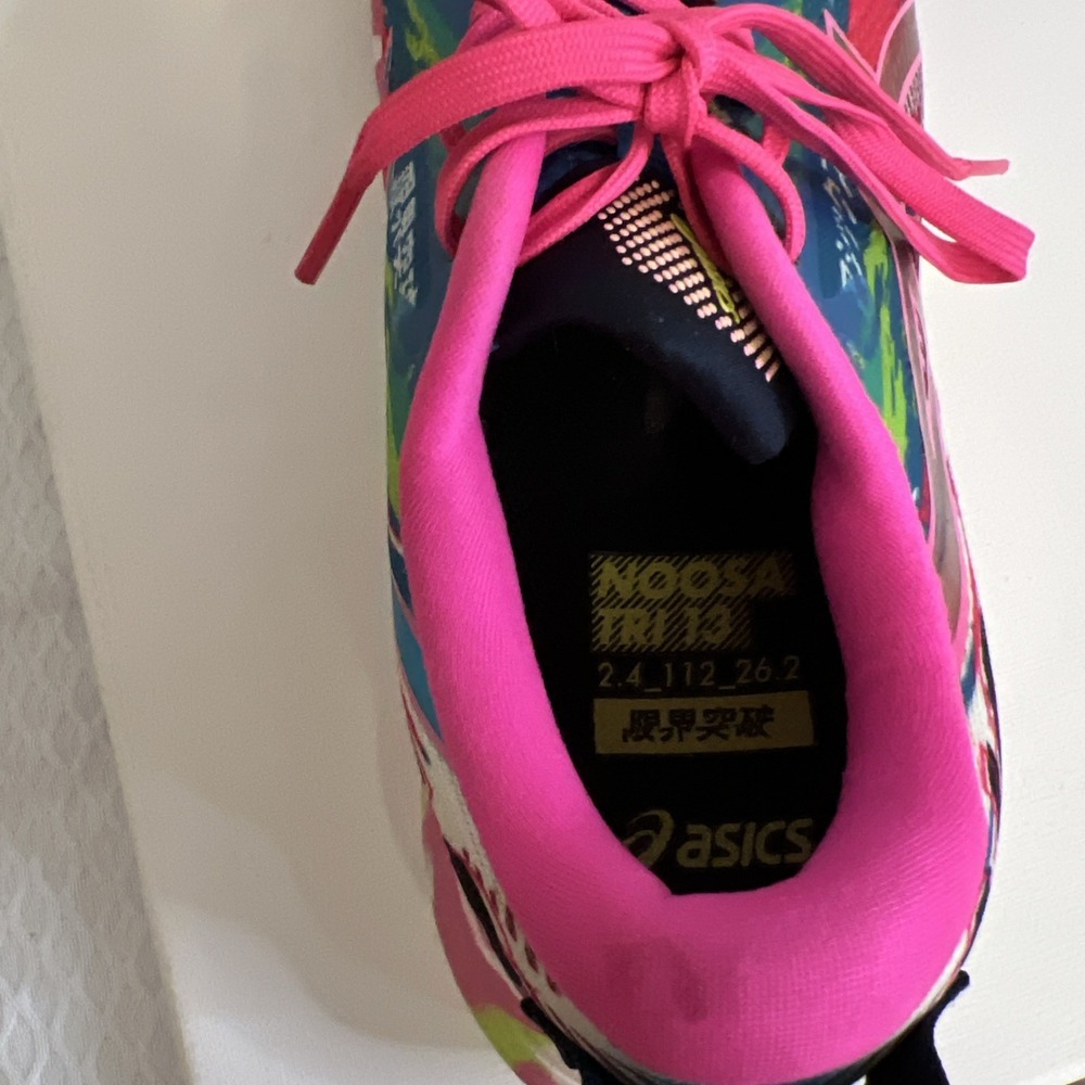 ASICS Noosa Tri 13 Women's Running Shoe Size 10 Bright Colorful Pink Blue Green - Picture 7 of 11